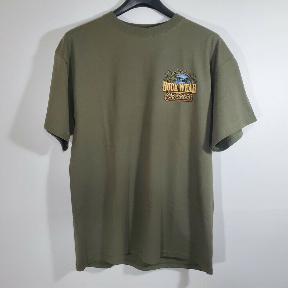 2007 Buck Wear Inc Outdoors Green Fishing Themed T Shirt Men’s Size 2XL